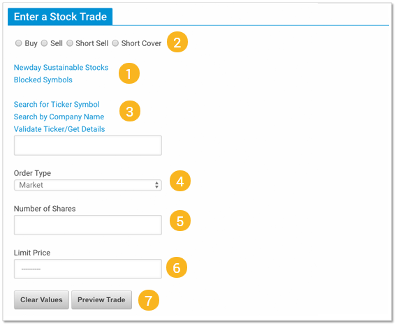 Enter a Stock Trade