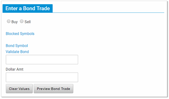 Bond Trade Screen